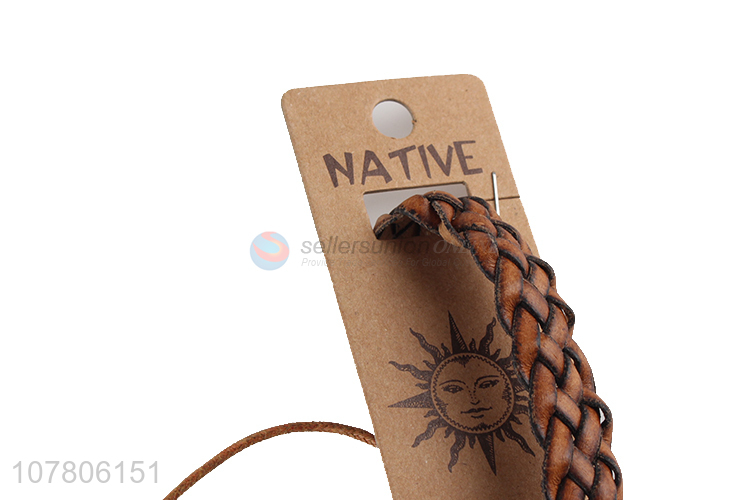 New arrival ladies leather bracelet hand-woven bracelet