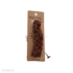 High quality cowhide braided bracelet handmade bracelet