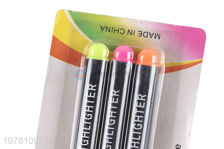 Factory direct sale 3 piece fluorescent color plastic markers