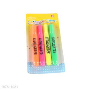 China factory 4 pieces custom logo bright color highlighters