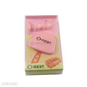 New arrival pink mobile phone wired headset with storage box