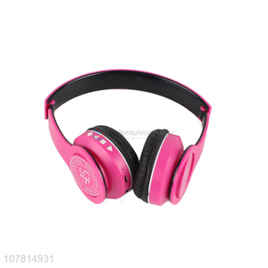 High quality rose red foldable wireless computer game headphone