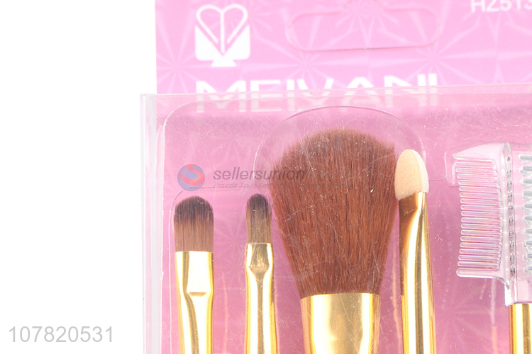 Custom 5 Pieces Eyeshadow Brush Powder Brush Eyebrow Brush Set