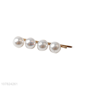 Good quality ladies temperament hairpin metal pearl hairpin