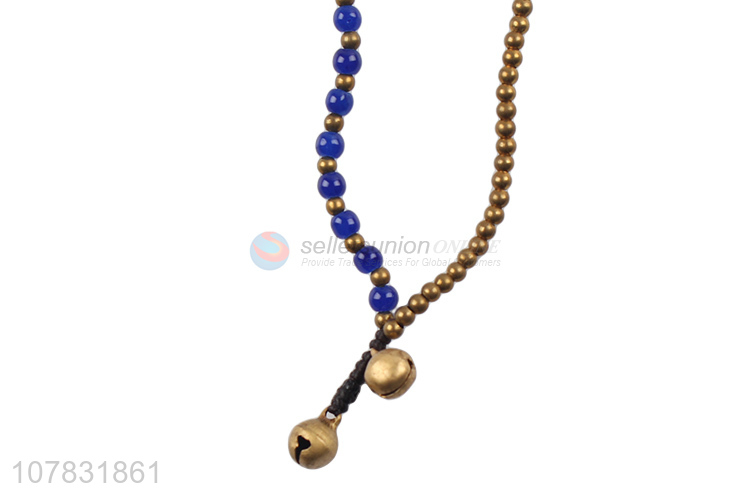 High quality two-color bead chain with bells ladies bracelet