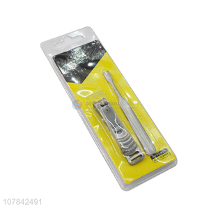 Factory wholesale stainless steel nail cutter with cuticle pusher