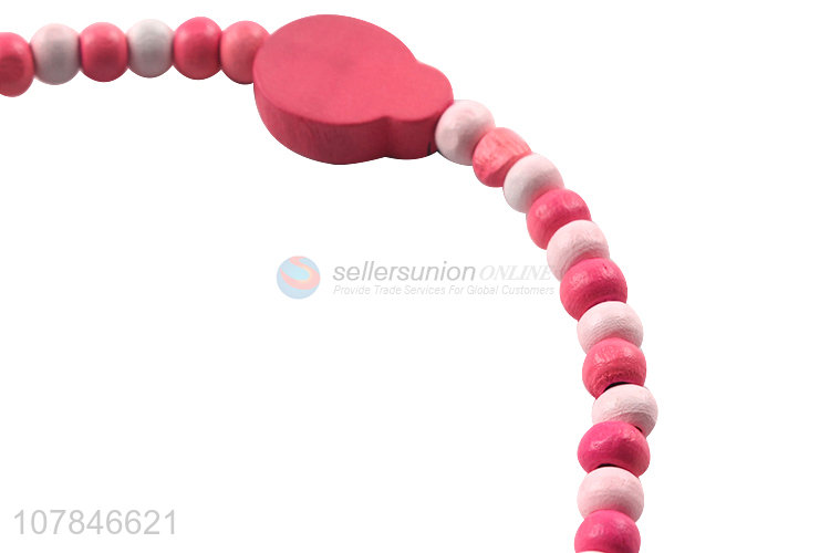 Delicate Design Wooden Beaded Necklace For Children