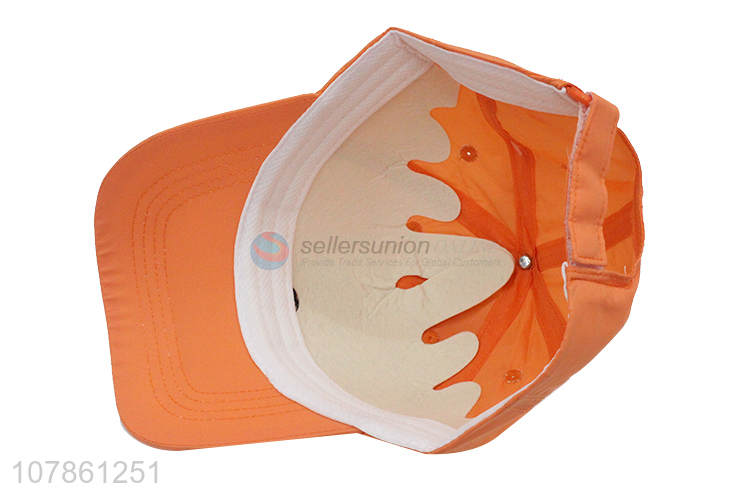 Fashion style orange children sports baseball hat for decoration