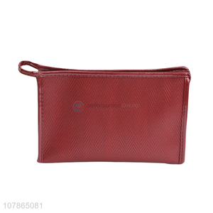 New product red waterproof pu makeup bag cosmetic bag wholesale