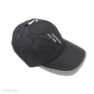 New arrival black embroidery hat outdoor sports baseball cap for men