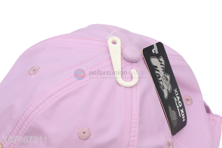 Good wholesale price pink peaked cap ladies sports baseball cap