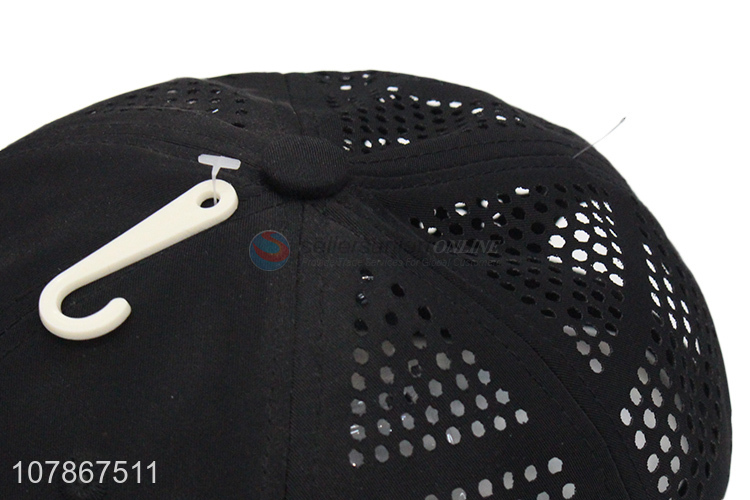 Creative mesh design black embroidery sports baseball cap