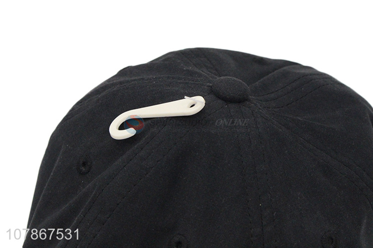 Good quality black embroidery baseball cap universal sports cap wholesale