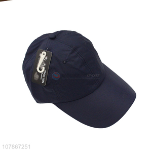 Simple design dark blue portable outdoor sports baseball cap