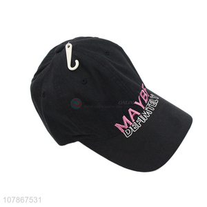 Good quality black embroidery baseball cap universal sports cap wholesale