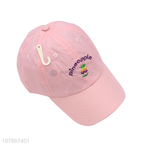 Factory direct sale pink embroidery caps children sports baseball caps