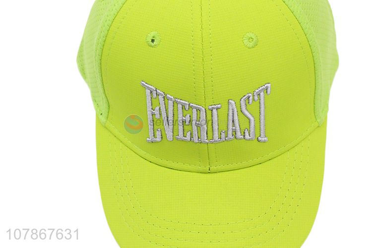 Yiwu wholesale fluorescent green embroidery baseball cap for children