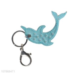 Best Sale Pu Leather Dolphin Keychain Best Key Ring