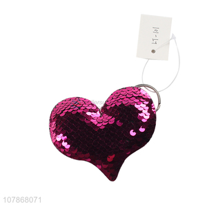 Hot Selling Sequins Heart Key Chain Cool Keychains