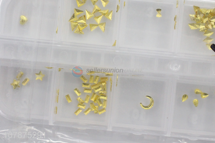 Good price golden DIY metal nail art stickers set wholesale