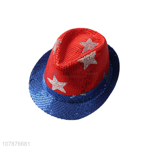 Hot sale fashionable sequin party hat panama hat jazz hat