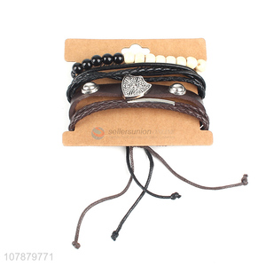 Popular product fashion design hand-woven cowhide bracelet