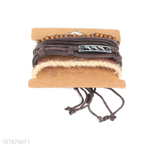 New arrival decorative cowhide leather jewelry handmade bracelet