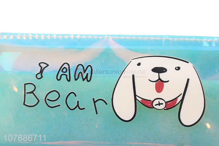 New arrival blue laser plastic cartoon pencil case for children