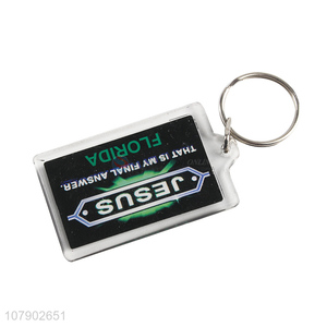 Custom Printing Acrylic Pendant Keychain Fashion Key Ring