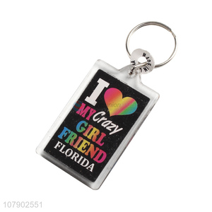 New Design Acrylic Key Chain Promotional Keychain Cheap Key Ring