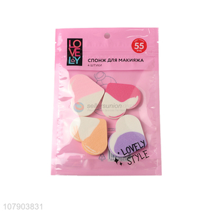 Fashion Design 4 Pieces Heart Shape Makeup Powder Puff Set