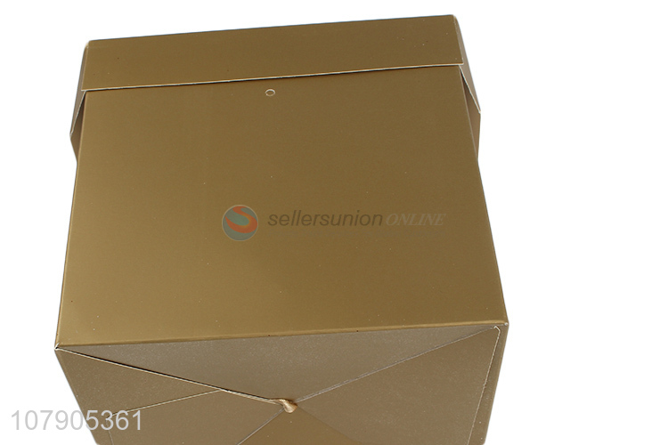 High quality golden simple gift box paper card folding box