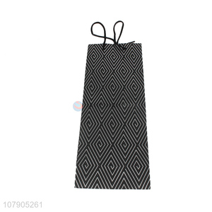 Low Price Direct Black Long Printed Paper Card Wine Bag