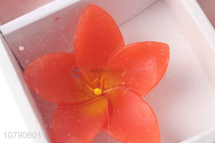 Factory direct sale orange five petal flower candle set