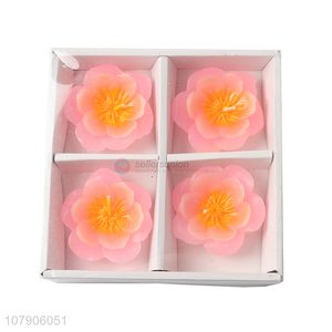 Good quality pink artificial flower candle home ornaments