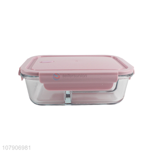 High quality rectangular glass three-compartment crisper