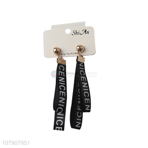 Wholesale cheap price black ribbon earrings women jewelry