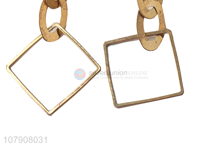 Most popular women square pendant earrings jewelry for sale