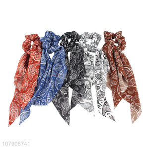 China manufacturer ethnic style hair scrunchies scarf elastic hair ties