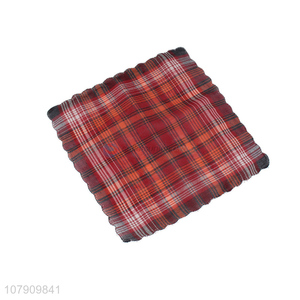 Good quality red plaid cotton handkerchief for women