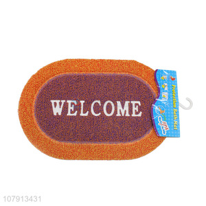 Top sale bathroom long silk wool letter printing oval carpet