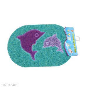 Fashion products bathroom filament dolphin print oval carpet