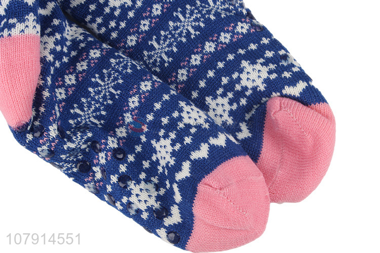 Good quality ladies winter anti-slip fleece floor socks fuzzy home socks slippers