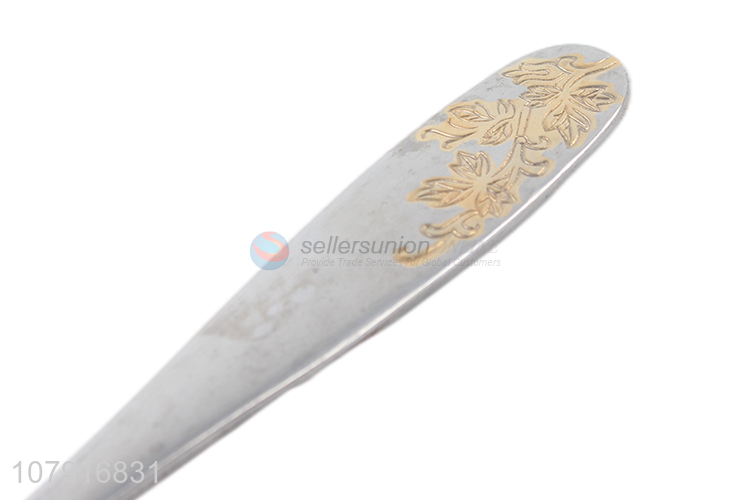 Top sale stainless steel patterned handle flatware tableware fork wholesale