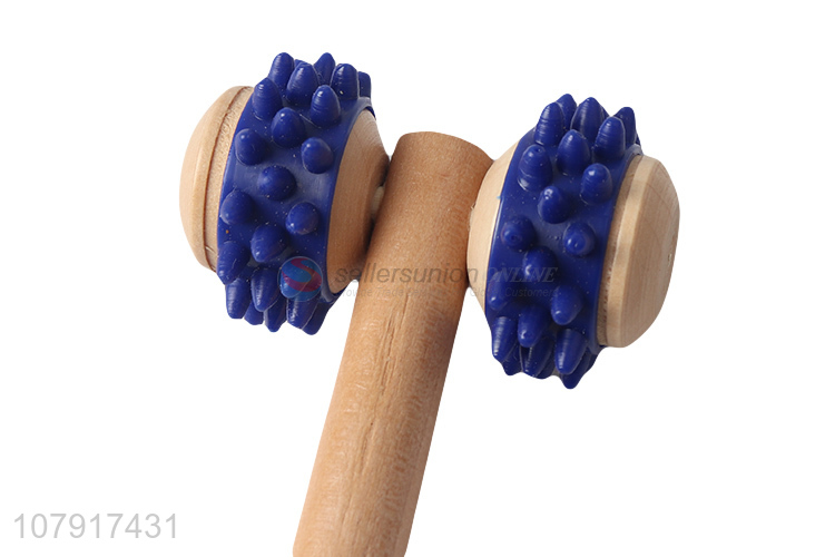 Custom Handheld Face Head Foot Body Roller Wooden Massager