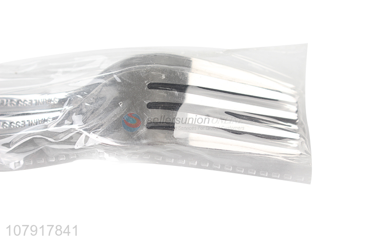 Factory direct sale silver short handle carved food grade fork