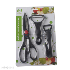 Hot Sale Kitchen Gadgets Kitchen Scissor Peeler Bottle Opener Set