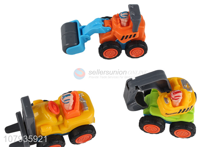 Top sale 12pieces plastic cartoon mini truck toys set for children gifts