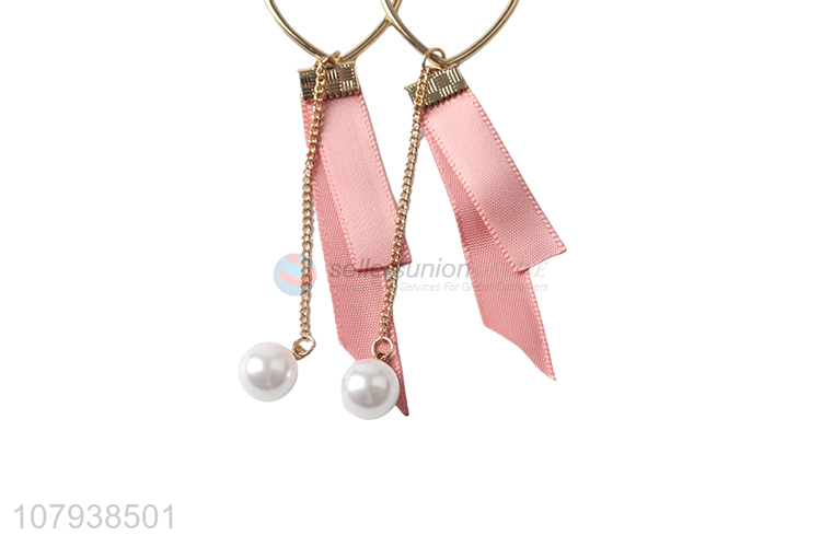 China factory heart shape lady earrings with pearl pendant