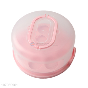 Plastic Round Cake Storage Carrier Holder Box With Portable Handle